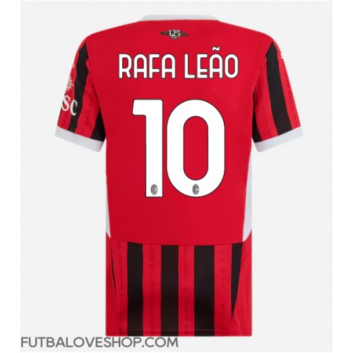 Dres AC Milan Rafael Leao #10 Domáci pre Ženy 2024-25 Krátky Rukáv